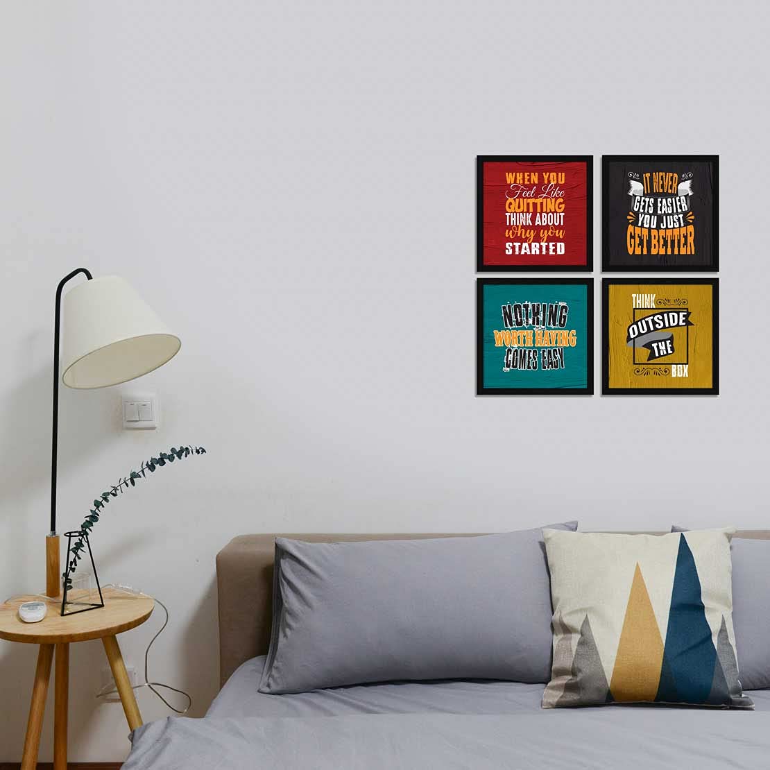 ArtX Paper Motivational Quotes Wall Art Painting, Framed Paintings, 20 X 20 inches (Combined), 10.0 X 10.0 each, Abstract, Multi